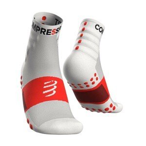 COMPRESSPORT Cyklistické ponožky klasické - TRAINING - červená/bílá 45-48