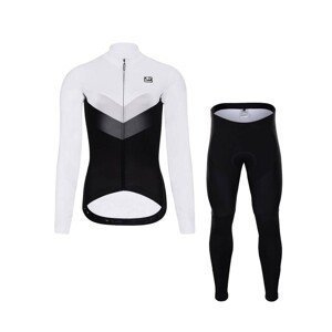 HOLOKOLO Cyklistický dlouhý dres a kalhoty - ARROW LADY WINTER - černá/bílá