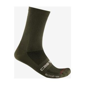 CASTELLI Cyklistické ponožky klasické - RE-CYCLE THERMAL 18 - hnědá