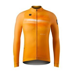 GOBIK Cyklistický dres s dlouhým rukávem zimní - HYDER - oranžová