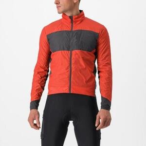 CASTELLI Cyklistická zateplená bunda - UNLIMITED PUFFY - červená/šedá 3XL