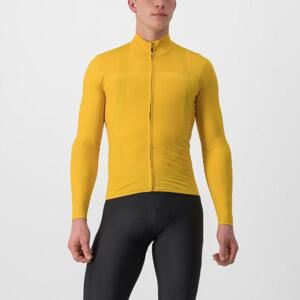 CASTELLI Cyklistický dres s dlouhým rukávem zimní - PRO THERMAL LS - žlutá XL