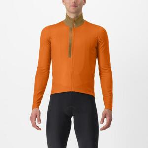 CASTELLI Cyklistický dres s dlouhým rukávem zimní - ENTRATA THERMAL - oranžová 2XL