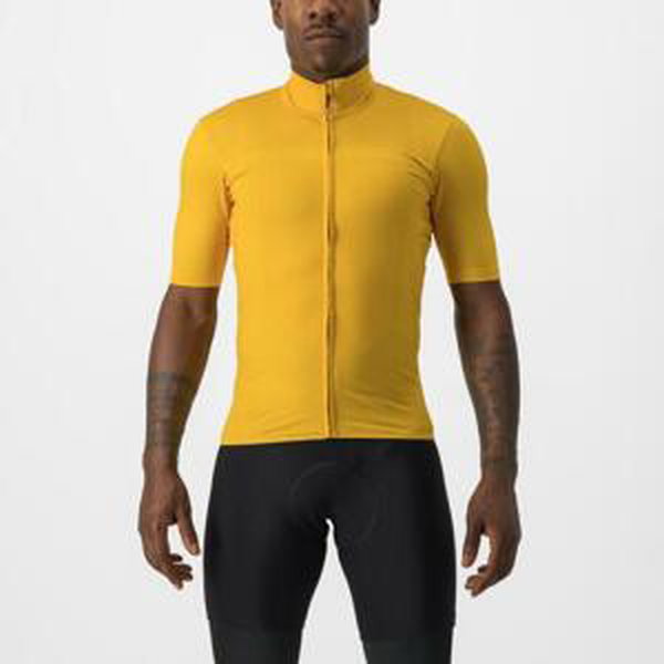 CASTELLI Cyklistický dres s krátkým rukávem - PRO THERMAL MID - žlutá L
