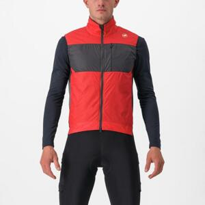 CASTELLI Cyklistická vesta - UNLIMITED PUFFY - červená/šedá S