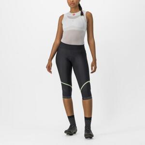 CASTELLI Cyklistické kalhoty 3/4 bez laclu - VELOCISSIMA THERMAL - černá/světle zelená XL