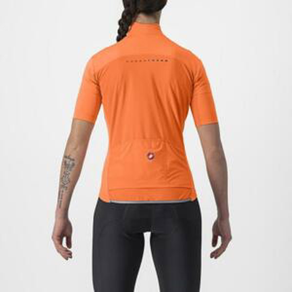 CASTELLI Cyklistický dres s krátkým rukávem - PERFETTO RoS 2 W WIND - oranžová L