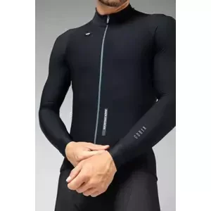 GOBIK Cyklistický dres s dlouhým rukávem zimní - PACER SOLID - černá