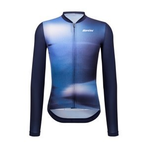 SANTINI Cyklistický dres s dlouhým rukávem letní - OMBRA ECO SLEEK  - modrá XL