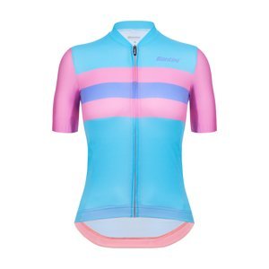 SANTINI Cyklistický dres s krátkým rukávem - ECO SLEEK NEW BENGAL - tyrkysová/růžová 2XL