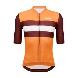 SANTINI Cyklistický dres s krátkým rukávem - ECO SLEEK NEW BENGAL  - oranžová/bordó XS