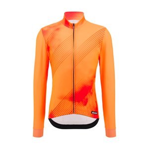 SANTINI Cyklistický dres s dlouhým rukávem zimní - PURE DYE - oranžová M