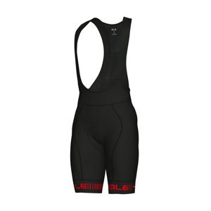ALÉ Cyklistické kalhoty krátké s laclem - STRADA - červená/černá 2XL