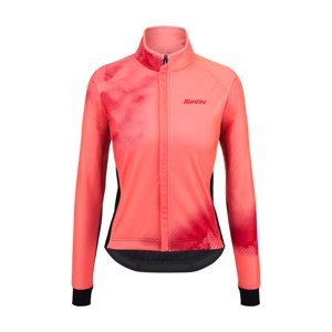 SANTINI Cyklistická zateplená bunda - PURE DYE - růžová XS