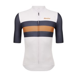 SANTINI Cyklistický dres s krátkým rukávem - ECO SLEEK NEW BENGAL  - bílá/šedá XS