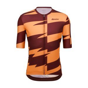 SANTINI Cyklistický dres s krátkým rukávem - FURIA SMART - oranžová/bordó 4XL
