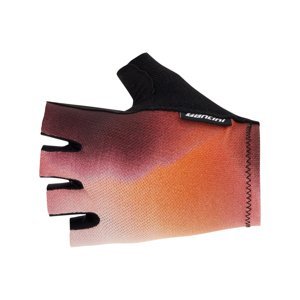 SANTINI Cyklistické rukavice krátkoprsté - OMBRA - oranžová M