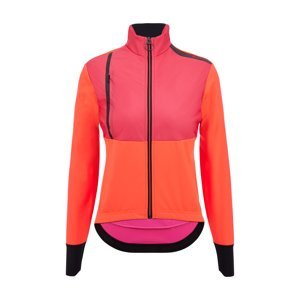 SANTINI Cyklistická zateplená bunda - VEGA ABSOLUTE - růžová/oranžová L
