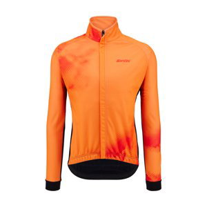 SANTINI Cyklistická zateplená bunda - PURE DYE - oranžová S