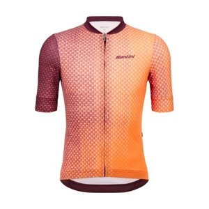 SANTINI Cyklistický dres s krátkým rukávem - PAWS FORMA - oranžová/bordó XS