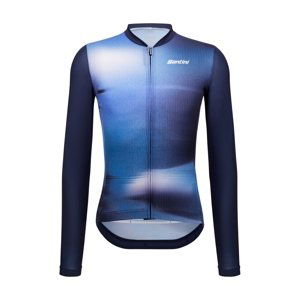 SANTINI Cyklistický dres s dlouhým rukávem letní - OMBRA ECO SLEEK  - modrá 3XL