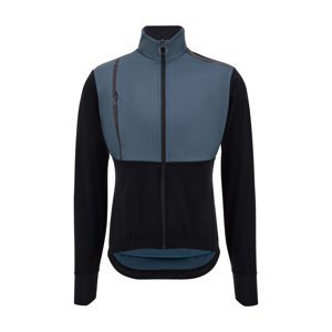 SANTINI Cyklistická zateplená bunda - VEGA ABSOLUTE - černá/modrá 4XL