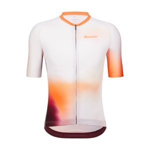 SANTINI Cyklistický dres s krátkým rukávem - OMBRA - bílá/oranžová 2XS
