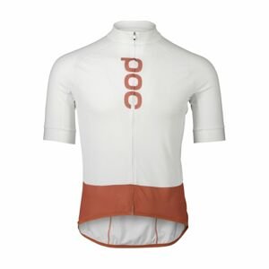 POC Cyklistický dres s krátkým rukávem - ESSENTIAL ROAD - bílá/hnědá M