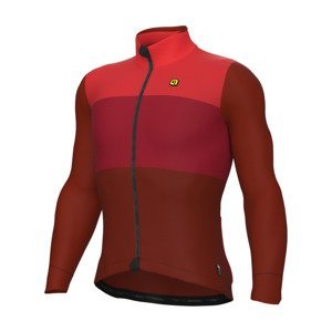ALÉ Cyklistický dres s dlouhým rukávem zimní - SFIDA PR-S - červená 2XL