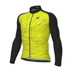 ALÉ Cyklistický dres s dlouhým rukávem zimní - BYTE PRAGMA - žlutá/černá L