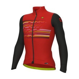 ALÉ Cyklistický dres s dlouhým rukávem zimní - LOGO PR-S - červená/černá 2XL