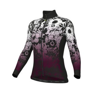 ALÉ Cyklistický dres s dlouhým rukávem zimní - NADINE PRAGMA - černá/bílá/bordó 5XL