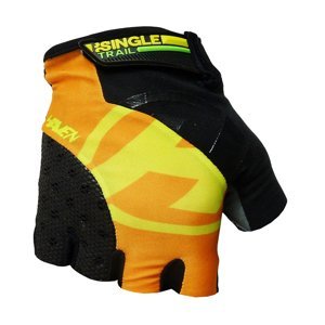 HAVEN Cyklistické rukavice krátkoprsté - SINGLETRAIL - oranžová/černá L