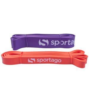 Posilovací gumy Sportago Pase - sada na shyby - fialová + oranžová