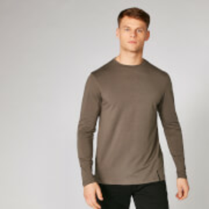 Luxe klasické tričko s dlouhým rukávem - Světle hnědé - L