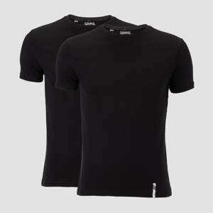 2 pack Luxe klasické tričko - Černé/Černé - S