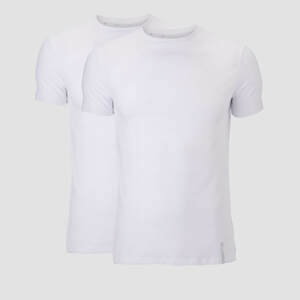 2 pack Luxe klasické tričko - Bílé/Bílé - M
