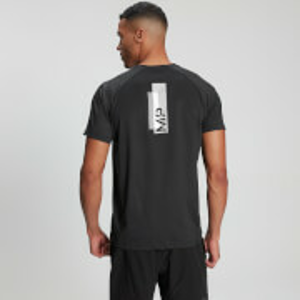 Pánské tréninkové tričko s krátkým rukávem s potiskem – Černé - M