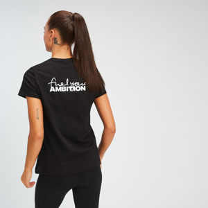 MP dámské tričko s krátkým rukávem s potiskem Fuel Your Ambition – Černé - XS