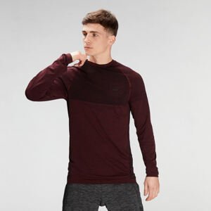 MP Men's Essential Seamless Long Sleeve Top- Washed Oxblood Marl - L