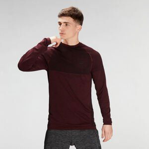 MP Men's Essential Seamless Long Sleeve Top- Washed Oxblood Marl - XXL