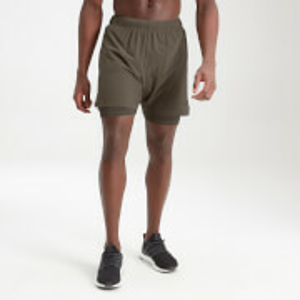 MP Men's Essentials Training 2-In-1 Shorts - Dark Olive - S