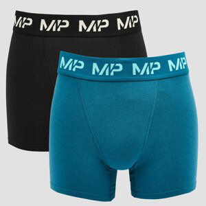 MP pánské boxerky Impact Essentials v limitované edici (2 kusy) – černé/modrozelené - S