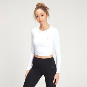 MP Women's Shape Seamless Ultra Long Sleeve Crop Top - White - XS