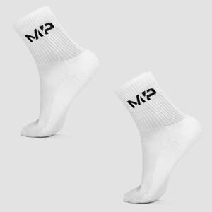 MP Women's Core Crew Socks (2 Pack) White - UK 3-6