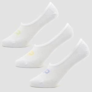 MP Women's Essentials Invisible Socks (3 Pack) White/Neon - UK 3-6