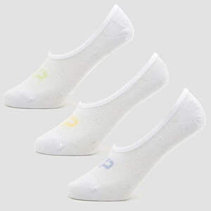MP Women's Essentials Invisible Socks (3 Pack) White/Neon - UK 7-9