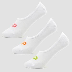 MP Men's Essentials Invisible Socks (3 Pack) White/Neon  - UK 9-12
