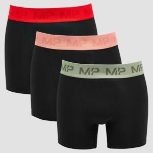 MP Men's Coloured Waistband Boxers (3 Pack) Black - S