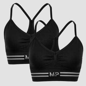 MP Women's Seamless Bralette - Black/Black (2 Pack) - L